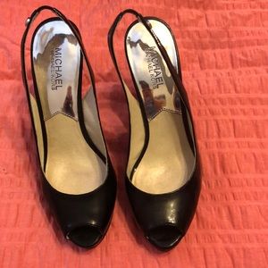 Michael Kors sling back peep toe heels